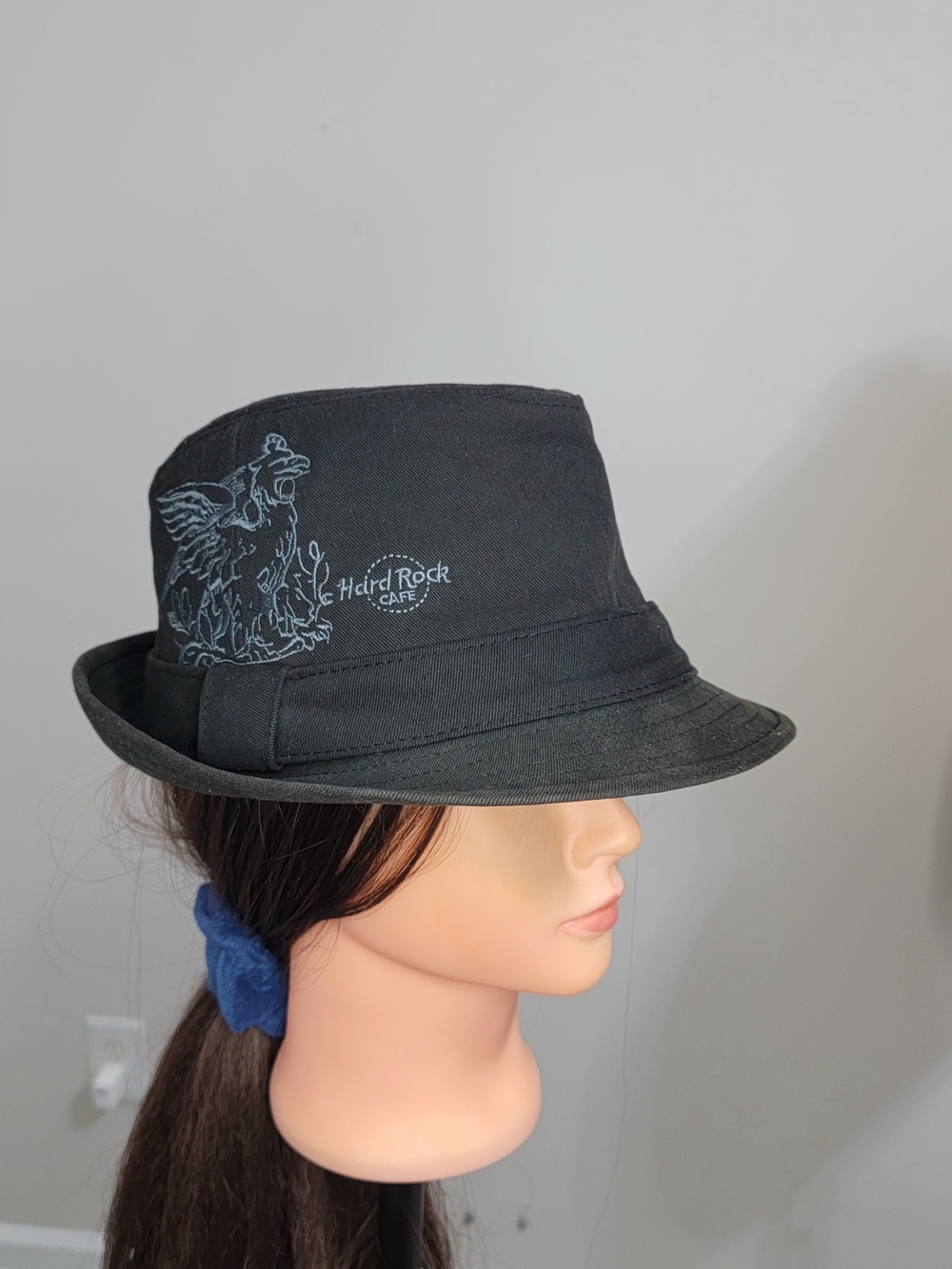 RARE] Hard Rock Cafe London Black Embroidered Fedora Hat, Adult, One Size